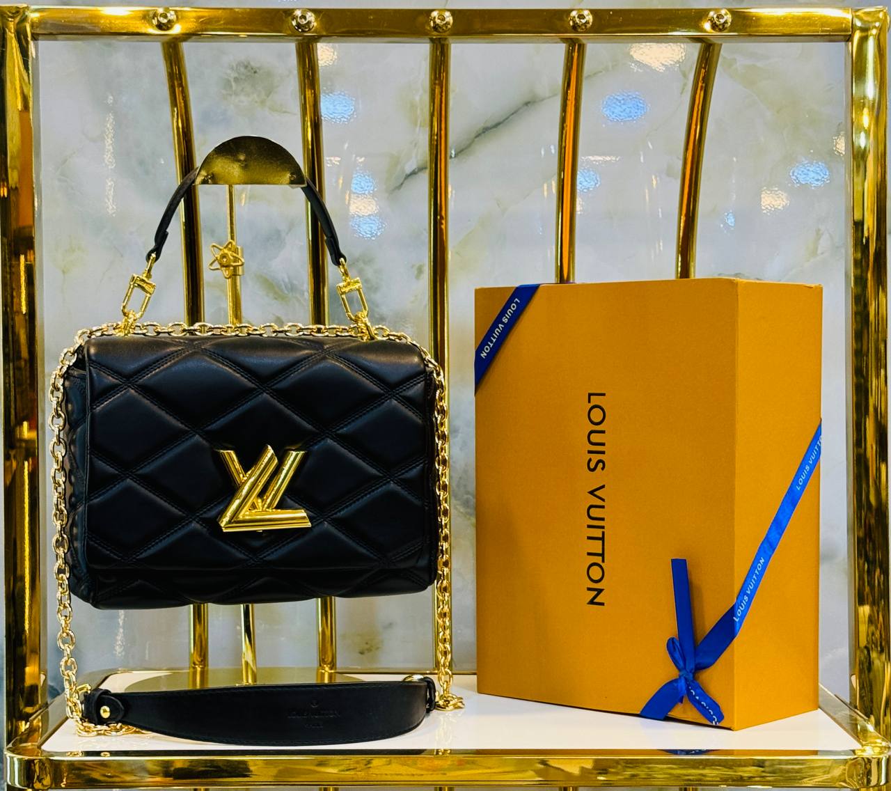 Louis Vuitton Sac à main en cuir d'agneau Malletage